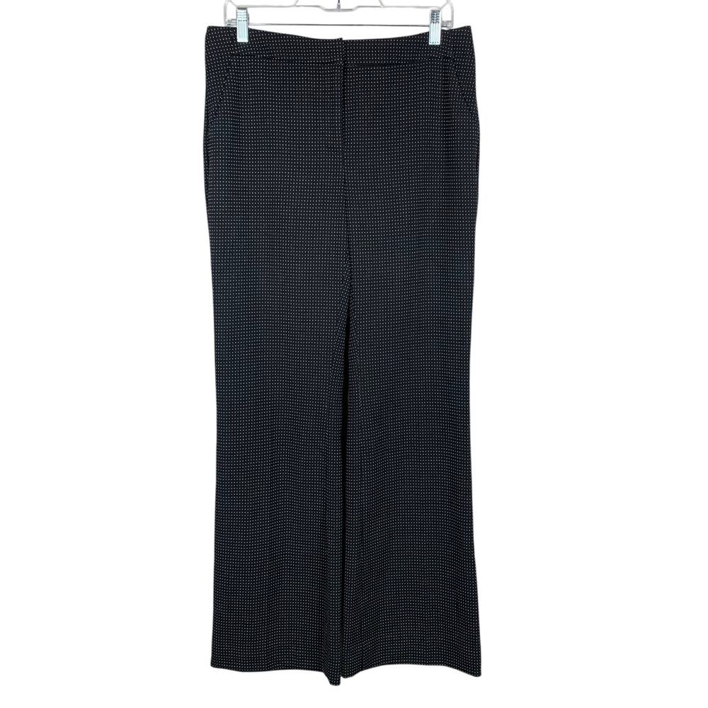 Chicos Bootcut Pants Black White Polka Dot Pockets Women's 0.5 S 6 (32" Waist)